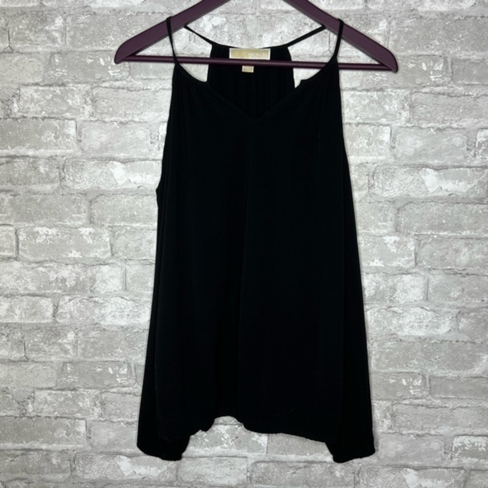 Michael Michael Kors black cold shoulder v neck long sleeve blouse B6-35